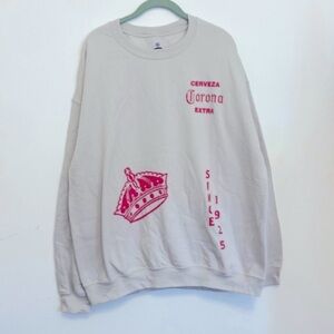 NEW! Corona Cream and Pink Crewneck Sweater